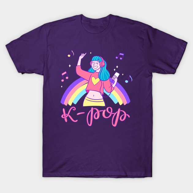 K-Pop Music Girl T-Shirt by machmigo